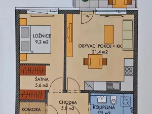 Prodej bytu 2+kk, Praha - Hlubočepy, Gollové, 58 m2