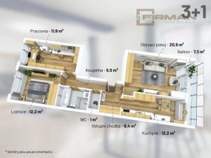 Prodej bytu 3+1, Praha - Chodov, Jarníkova, 82 m2