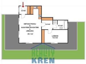 Pronájem bytu 2+kk, Praha - Suchdol, Kamýcká, 64 m2