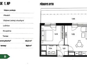 Pronájem bytu 2+kk, Unhošť, Karla Čapka, 40 m2