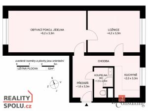 Pronájem bytu 2+1, Tábor, Budovcova, 52 m2