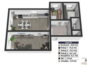 Prodej bytu 3+1, Praha - Bohnice, Kusého, 72 m2