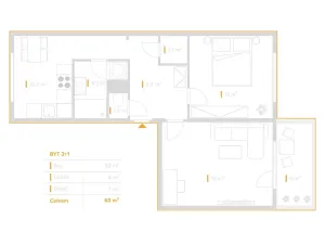 Pronájem bytu 2+1, Mohelnice, nám. Kosmonautů, 63 m2