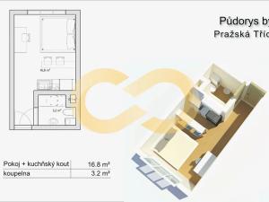 Prodej bytu 1+kk, České Budějovice, Pražská tř., 21 m2