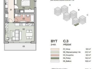 Prodej bytu 2+kk, Praha - Vysočany, Pod Krocínkou, 58 m2