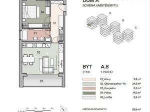 Prodej bytu 2+kk, Praha - Vysočany, Pod Krocínkou, 60 m2