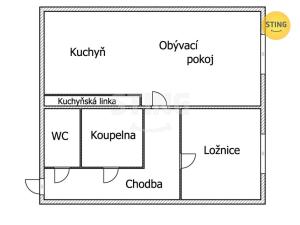 Pronájem bytu 2+kk, Mělník, Sportovní, 51 m2