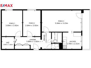 Prodej bytu 3+1, Čelákovice, Rumunská, 74 m2