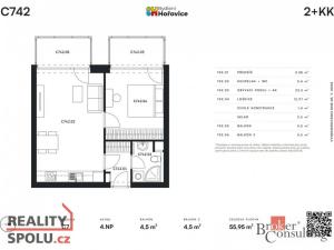 Pronájem bytu 2+kk, Hořovice, Kopřivová, 56 m2