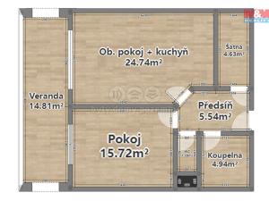 Pronájem bytu 2+kk, Hořovice, Na Okraji, 57 m2