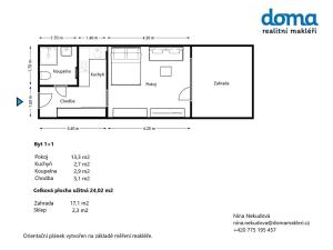 Prodej bytu 1+1, Rosice, Na Vyhlídce, 24 m2