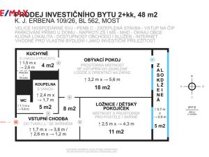 Prodej bytu 2+kk, Most, K. J. Erbena, 48 m2