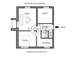 Prodej bytu 3+1, Praha - Záběhlice, Jasmínová, 73 m2