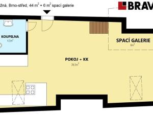 Pronájem bytu 2+kk, Brno - Brno-město, Kobližná, 50 m2