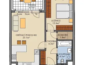 Prodej bytu 2+kk, Praha - Ruzyně, Stočesova, 52 m2