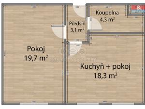 Pronájem bytu 2+kk, Dnešice, 45 m2