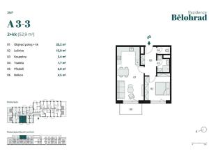 Prodej bytu 2+kk, Lázně Bělohrad, 53 m2