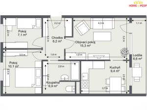 Pronájem bytu 3+1, Praha - Střížkov, Rumburská, 55 m2