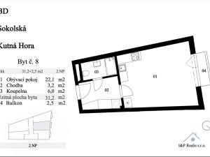 Prodej bytu 1+kk, Kutná Hora, Sokolská, 34 m2