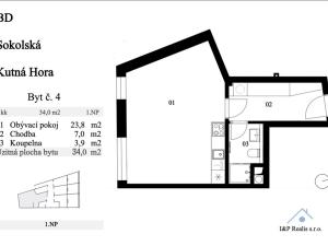 Prodej bytu 1+kk, Kutná Hora, Sokolská, 34 m2