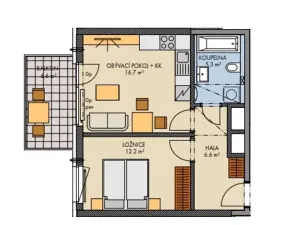 Pronájem bytu 2+kk, Praha - Prosek, Čakovická, 49 m2