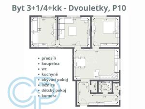 Prodej bytu 3+1, Praha - Strašnice, Dvouletky, 92 m2