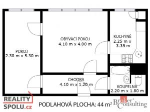 Prodej bytu 2+1, Hodonín, Očovská, 45 m2