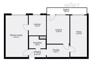 Prodej bytu 3+1, Praha - Hostivař, Trhanovské náměstí, 78 m2