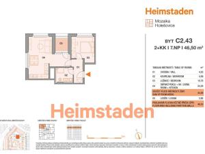 Pronájem bytu 2+kk, Praha - Holešovice, U Pergamenky, 48 m2