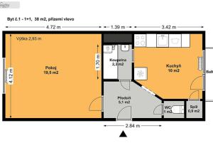 Prodej bytu 1+1, Brno - Černovice, Vítězslavy Kaprálové, 42 m2