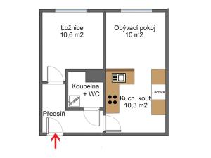 Pronájem bytu 2+kk, Praha - Zličín, Tasovská, 42 m2