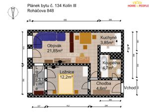 Pronájem bytu 2+kk, Kolín - Kolín III, Roháčova, 51 m2