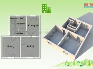 Prodej bytu 2+1, Rožnov pod Radhoštěm, Jiřího Wolkera, 53 m2