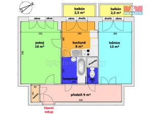 Pronájem bytu 2+1, Ostrava, Francouzská, 53 m2