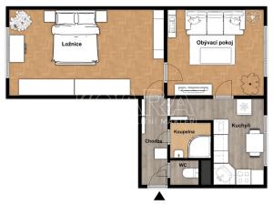 Pronájem bytu 2+1, Praha - Holešovice, Vrbenského, 51 m2