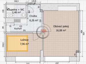 Pronájem bytu 2+kk, Třebíč - Borovina, Řípovská, 31 m2