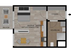 Prodej bytu 1+kk, Praha - Dolní Měcholupy, Honzíkova, 34 m2