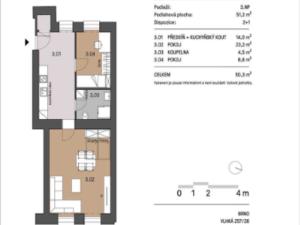 Pronájem bytu 2+1, Brno, Vlhká, 52 m2