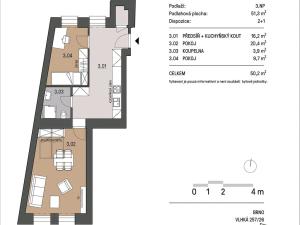 Pronájem bytu 2+1, Brno, Vlhká, 52 m2
