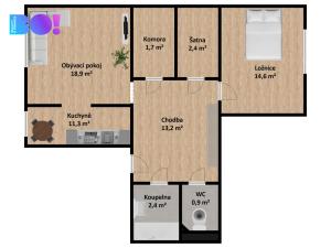 Prodej bytu 3+kk, Praha - Libeň, U svobodárny, 66 m2
