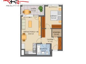 Prodej bytu 2+kk, Praha - Hlubočepy, náměstí Olgy Scheinpflugové, 62 m2
