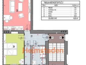 Pronájem bytu 2+kk, Ostrava - Kunčičky, Nadační, 48 m2