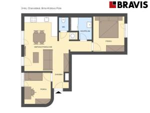 Pronájem bytu 3+kk, Brno, Charvatská, 59 m2