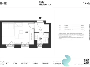 Prodej bytu 1+kk, České Budějovice - České Budějovice 5, 25 m2