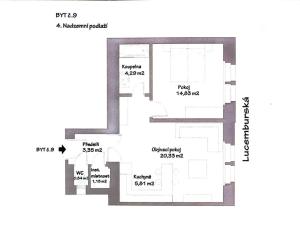 Prodej bytu 2+kk, Praha - Vinohrady, Lucemburská, 50 m2