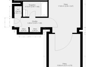 Pronájem bytu 2+1, Brno, Bakalovo nábřeží, 55 m2