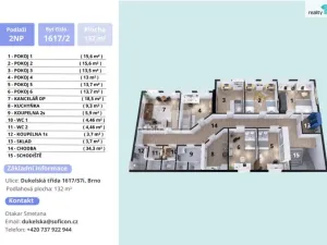 Pronájem atypického bytu, Brno - Husovice, Dukelská třída, 132 m2