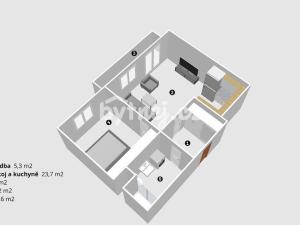Pronájem bytu 2+kk, Praha - Záběhlice, Mikanova, 46 m2