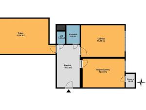 Pronájem bytu 3+kk, Praha - Podolí, Brabcova, 61 m2