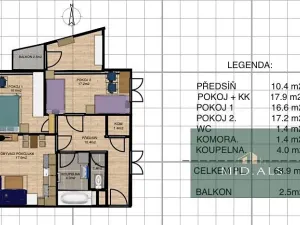 Prodej bytu 3+kk, Praha - Záběhlice, Záběhlická, 69 m2